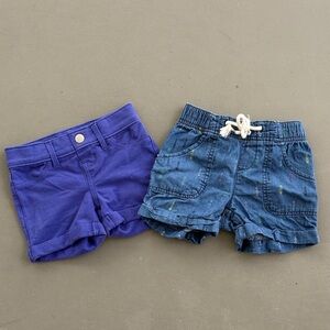 Wonder Nation Kids Purple and Denim Shorts Set Size XS 4-5